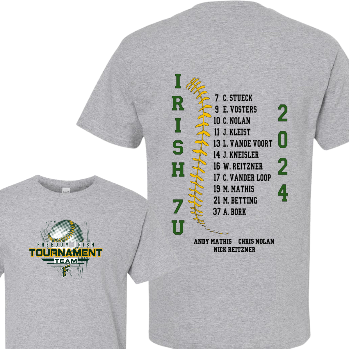 7U Baseball Tournament Team Shirt