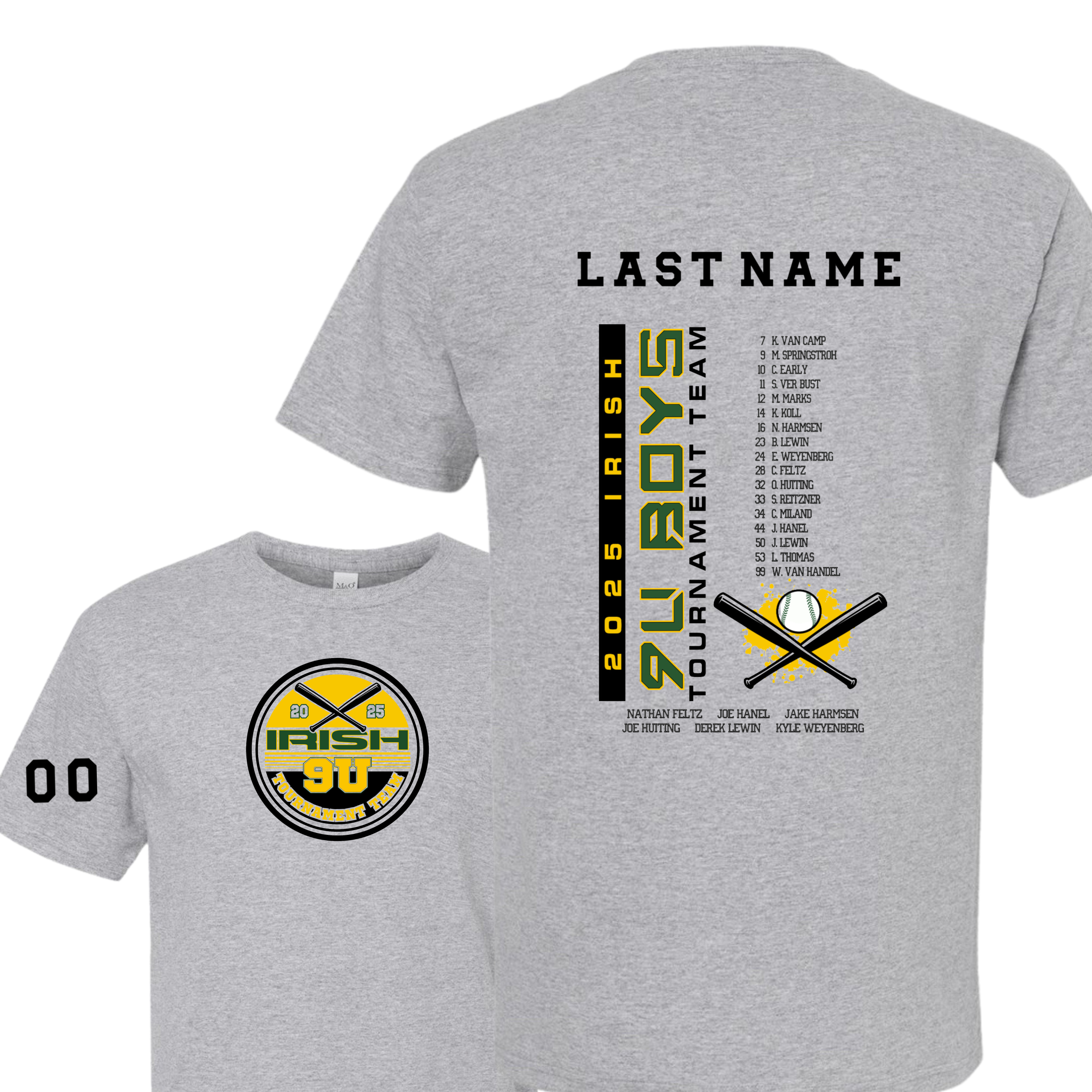 9U Baseball Tournament Team Shirt 2025