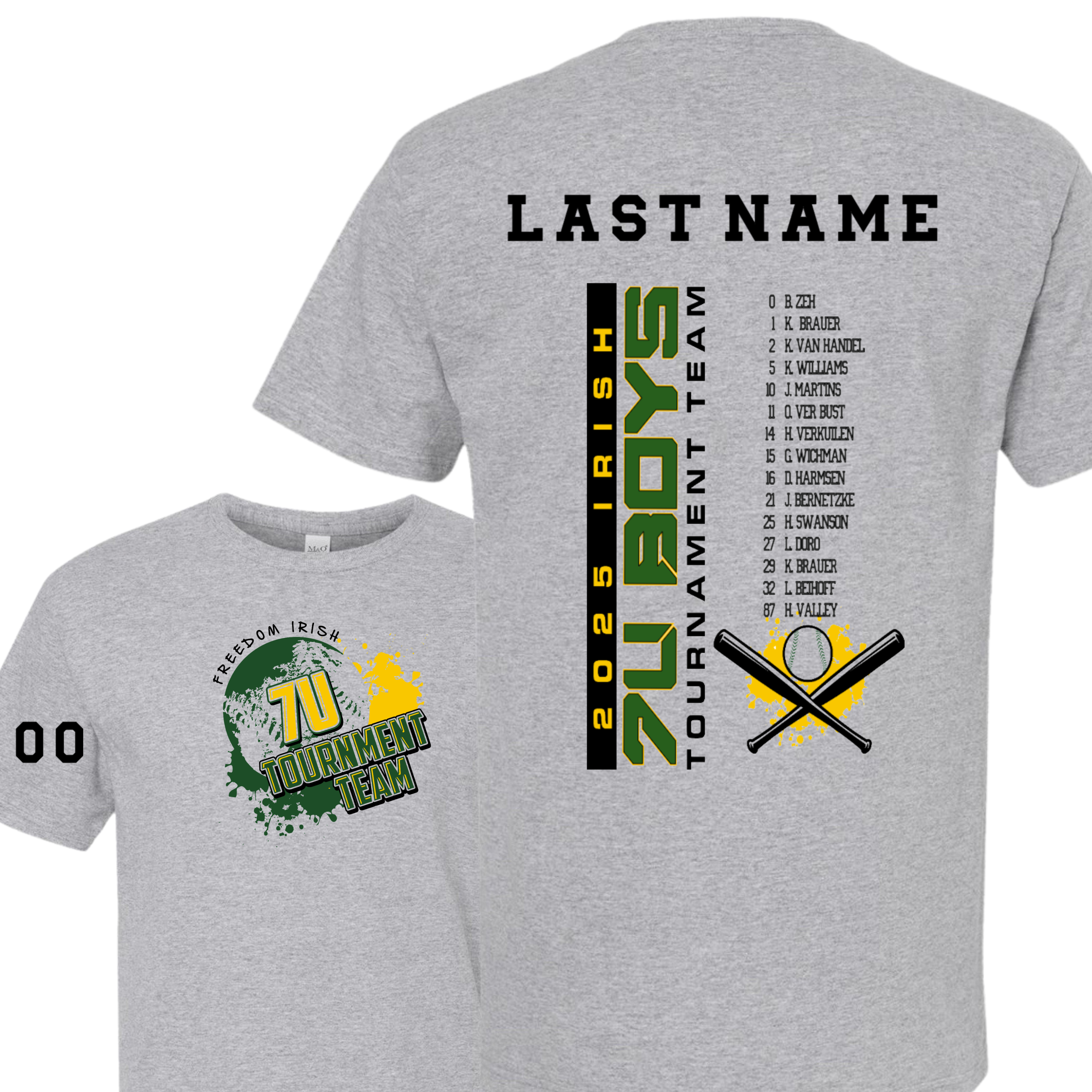 7U Baseball Tournament Team Shirt 2025